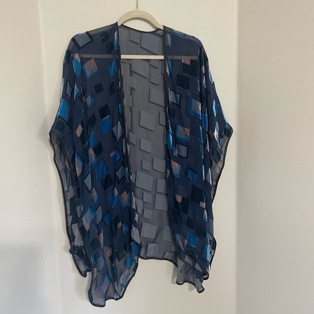Unique Teal Blue Anthropologie Kimono